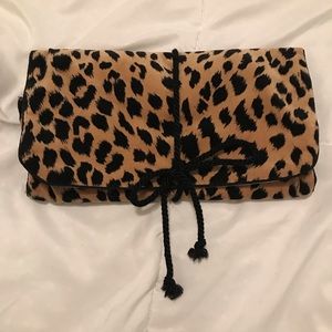 Christian Dior leopard print travel makeup pouch